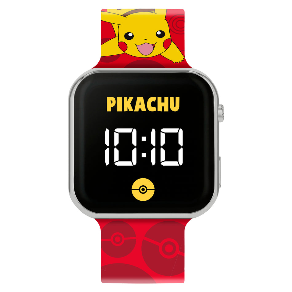 Pokemon Red Printed Strap LED Watch