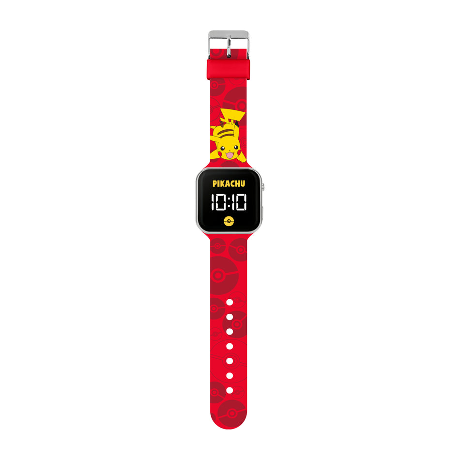 Pokemon Red Printed Strap LED Watch