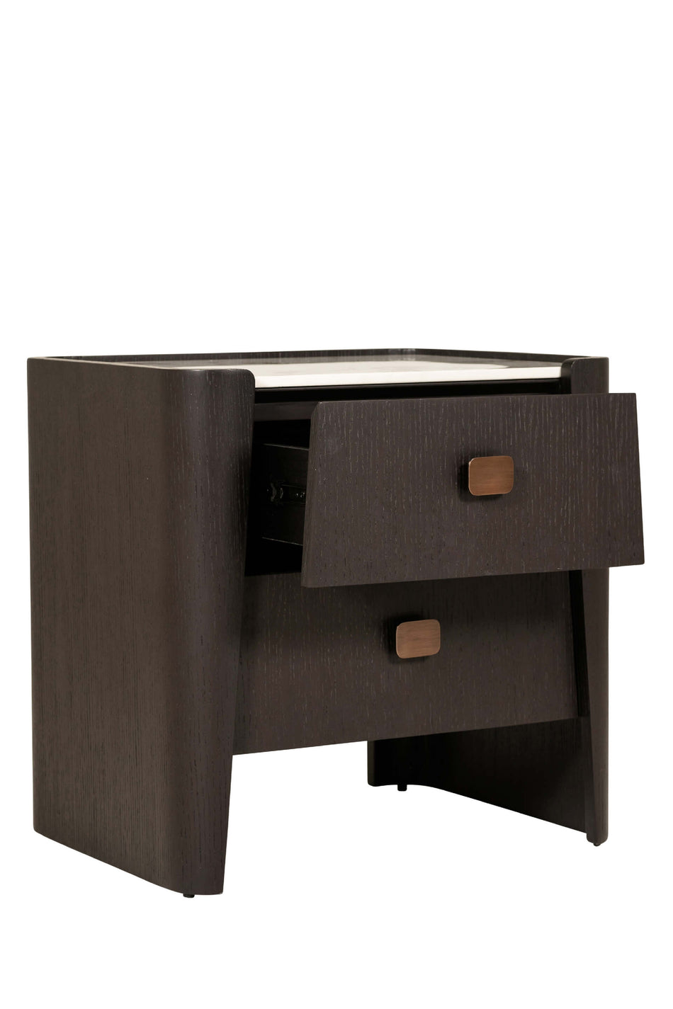 Rhodes Bedside Table 2 Drawer Ebony