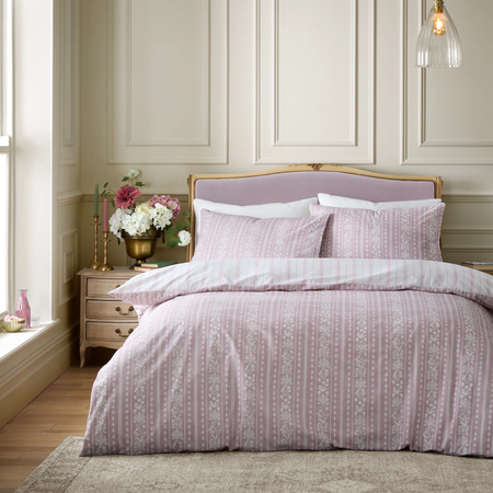 Regency Stripe Pink Quilt Set