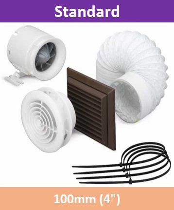 4" 100mm Inline Shower Fan Standard