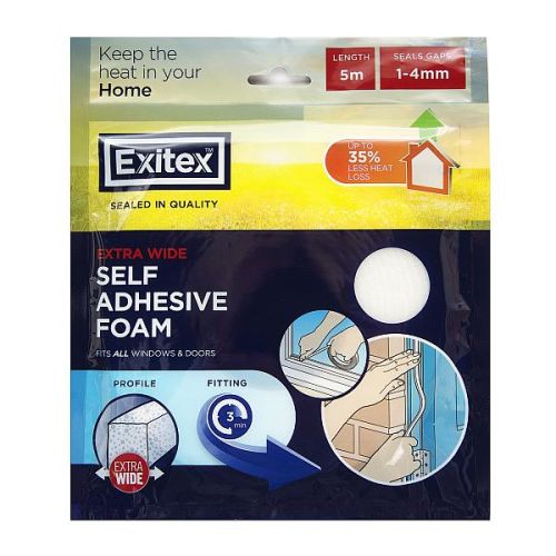 Exitex 5m White Self Adhesive Foam