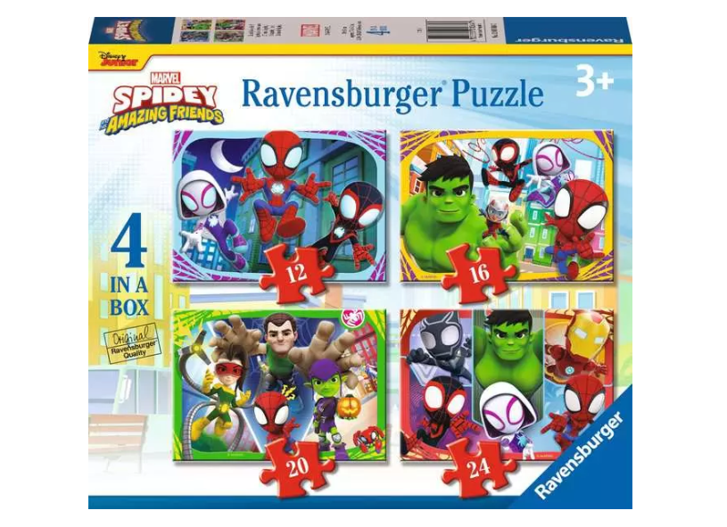 Ravensburger Spidey & His Amazing Friends 4 in a Box (12, 16, 20, 24 piece) Jigsaw Puzzles