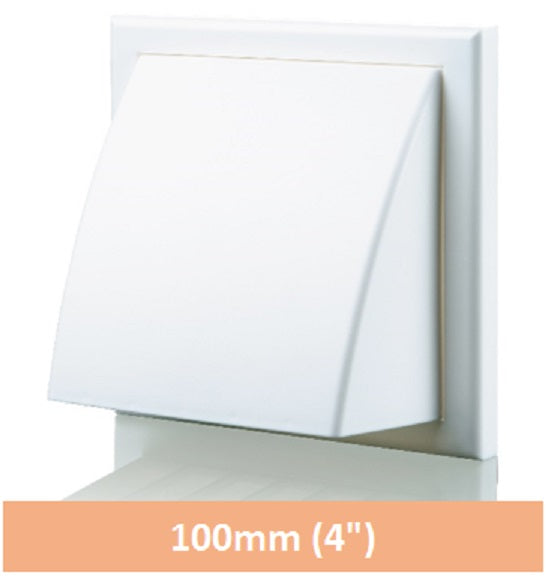 4" 100mm Wall Vent Cowled White
