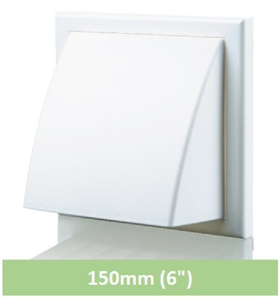 6" 150mm Wall Vent Cowled White
