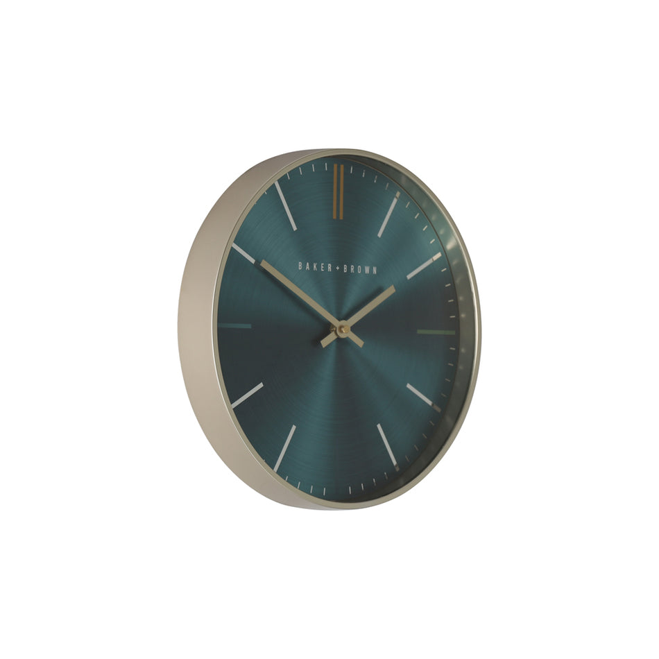 Baker & Brown Metallic Clock Blue 30Cm