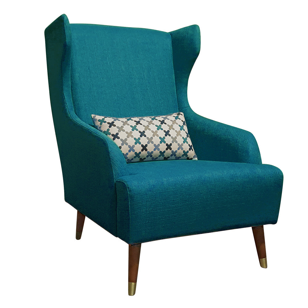 Lauren High Back Chair With Cushion Teal