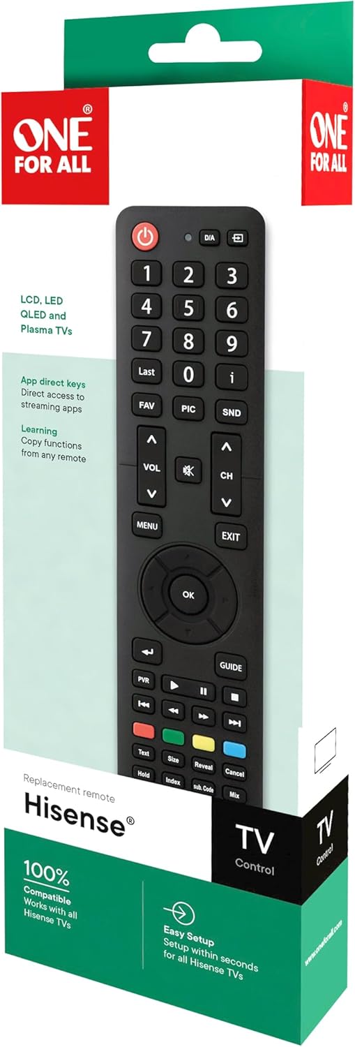 One For All Hisense TV Replacement Remote Control