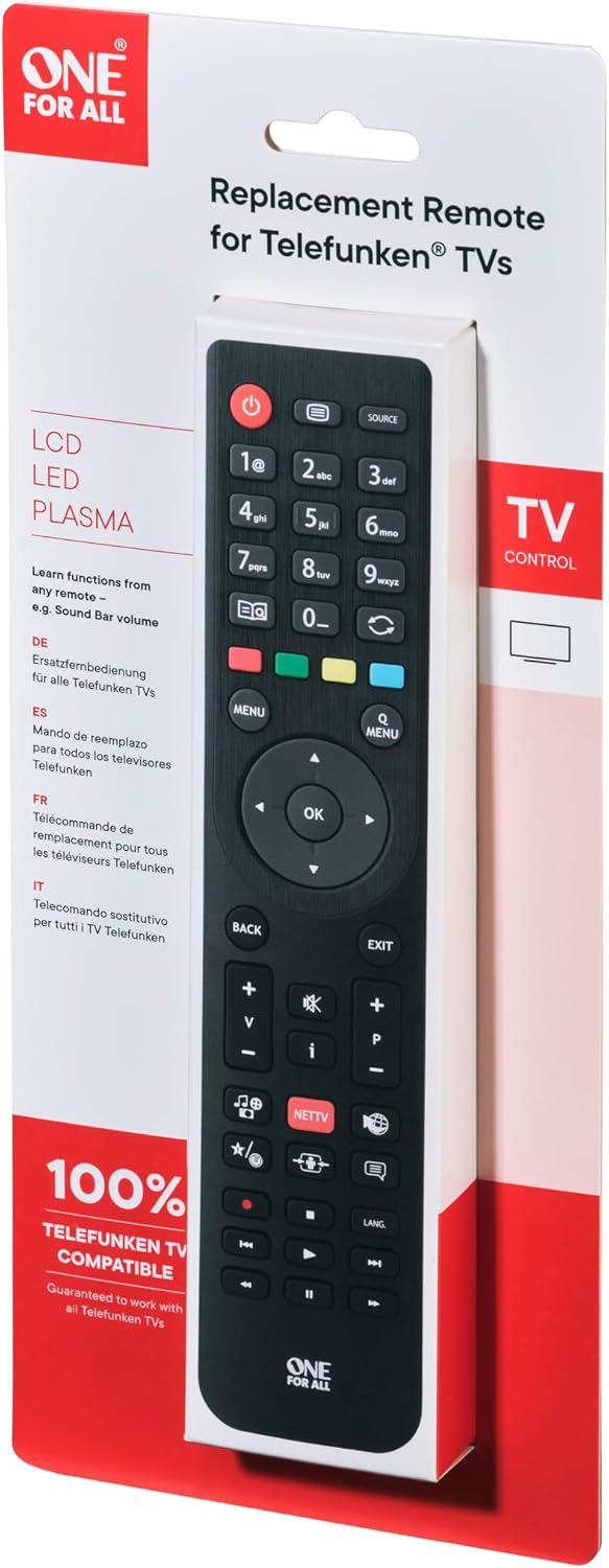 One For All Walker / Telefunken TV Replacement Remote Control