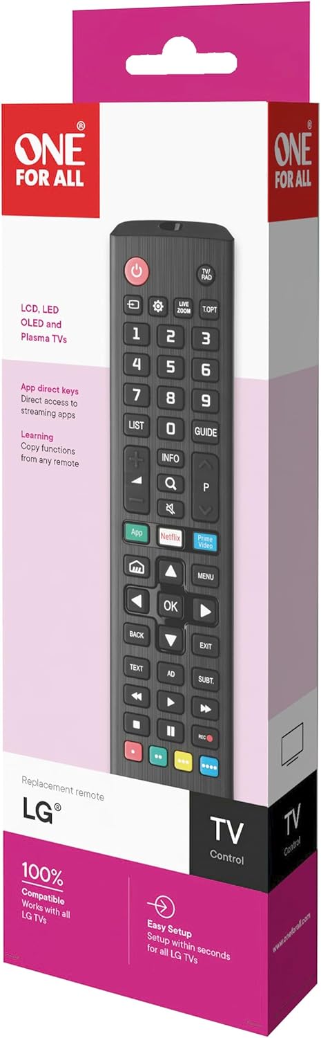 One For All LG TV Replacement Remote Control