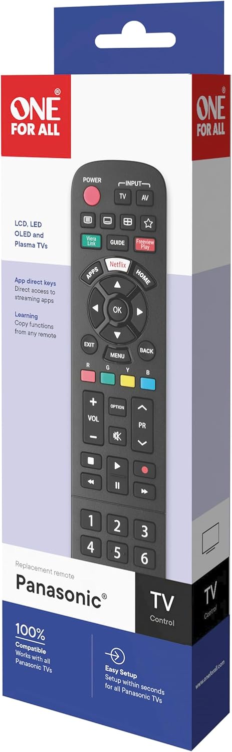 One For All Panasonic TV Replacement Remote Control