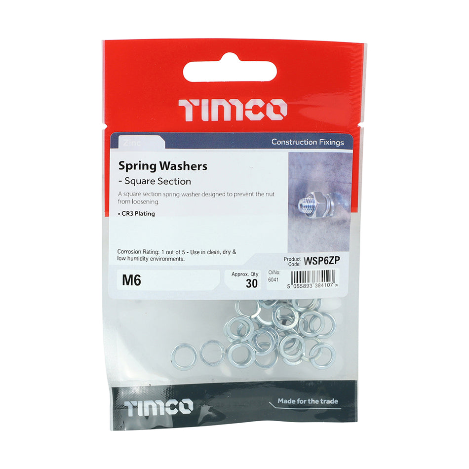 Timco M6 Spring Washers 30s