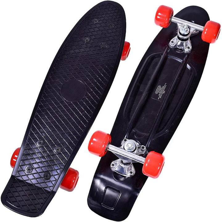 22.5" x 6" Black Retro Skateboard