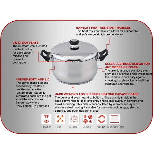 Steelex 24cm 2 Tier Steamer Set