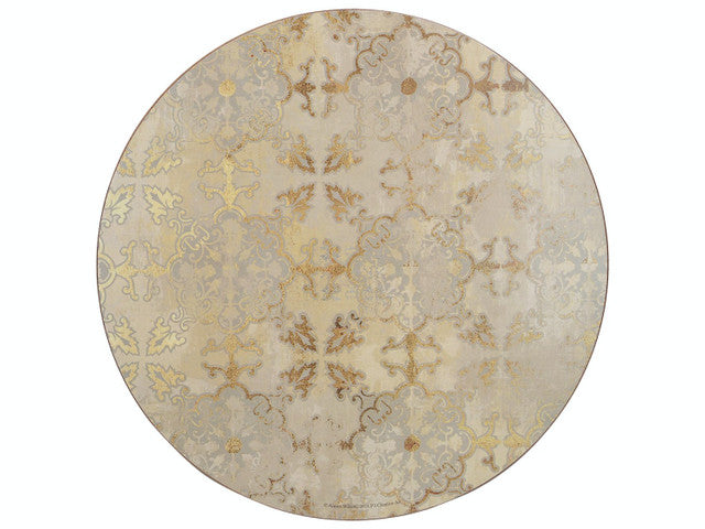 Gold Impressions Set 4 Round Premium Placemats