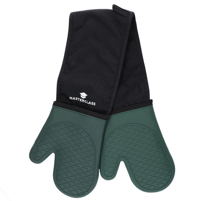 Seamless Silicone Double Oven Glove Green