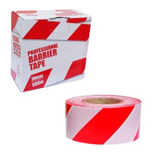 Professional Barrier Tape Red & White 70mm X 50mm
