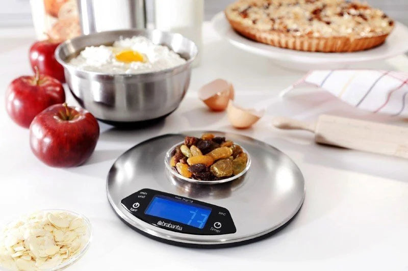 Brabantia Digital Kitchen Scales Round Matt Steel