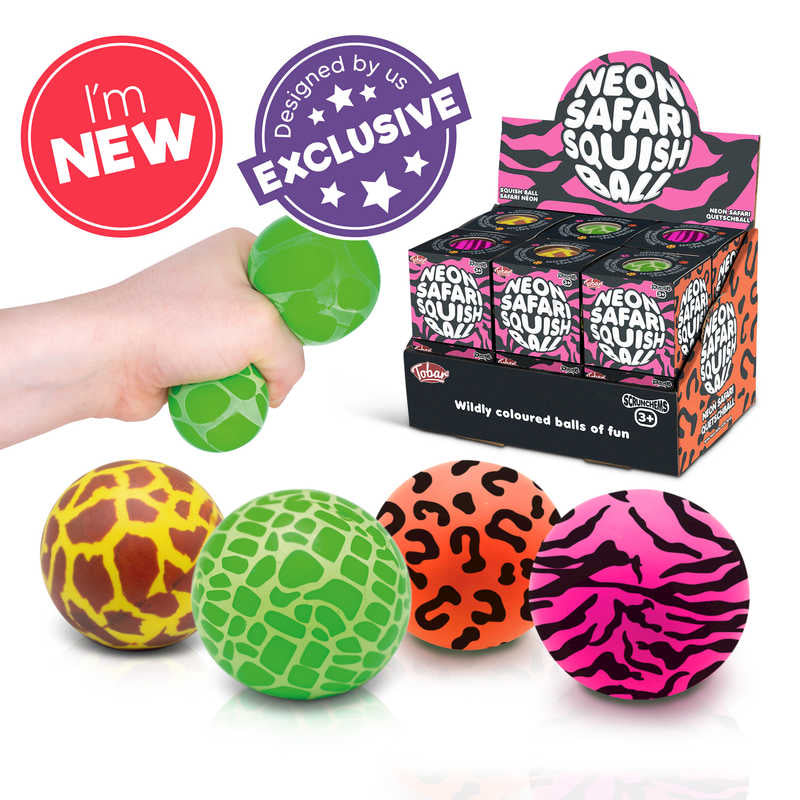 Tobar Scrunchems Neon Safari Squish Ball