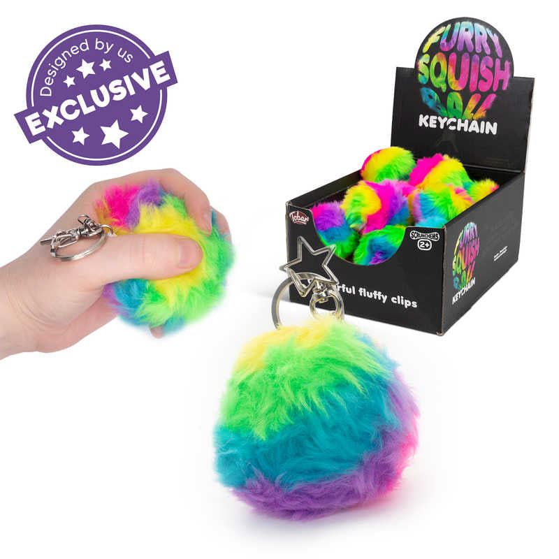 Tobar Scrunchems Furry Squish Ball Keychain One For Fun
