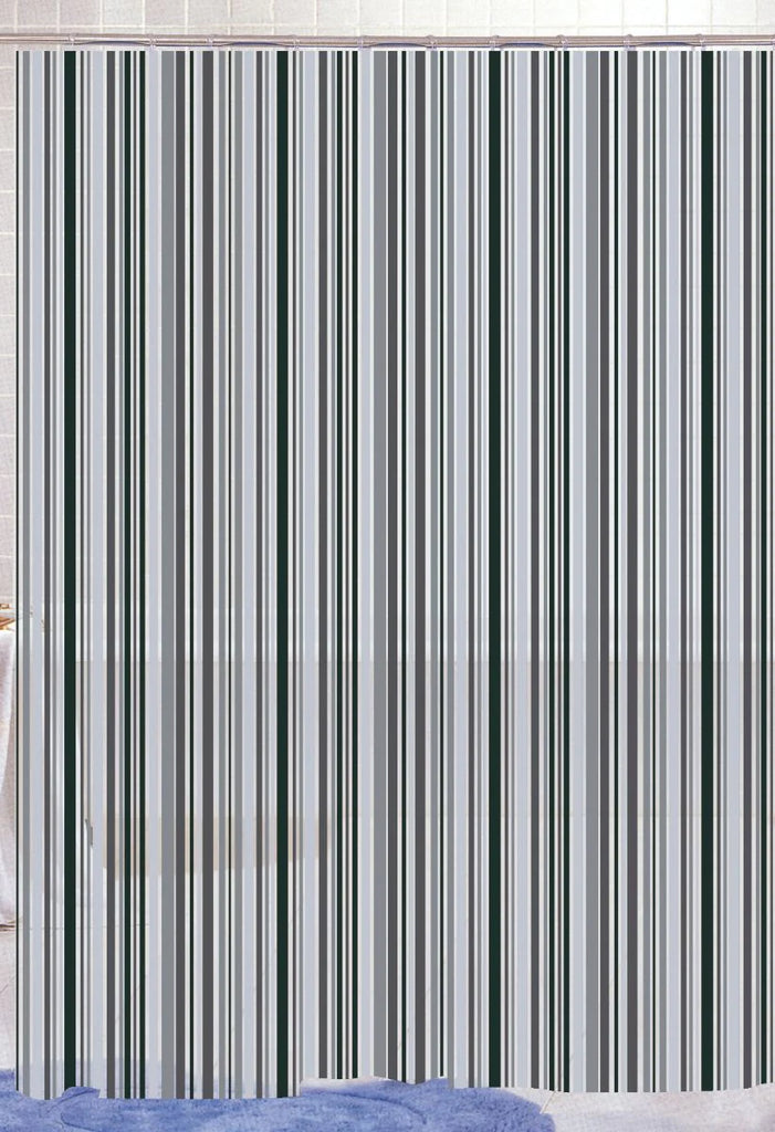 Black Stripe Peva Shower Curtain