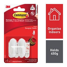 Small Hooks with Command Strip (2 Hook & 4 Small Strips)