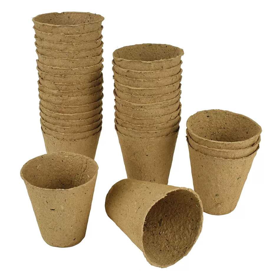 Round Fibre Pots 8cm 12 Pack