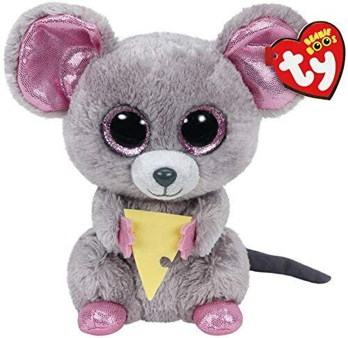 TY Squeaker Mouse Boo Beanie 6"