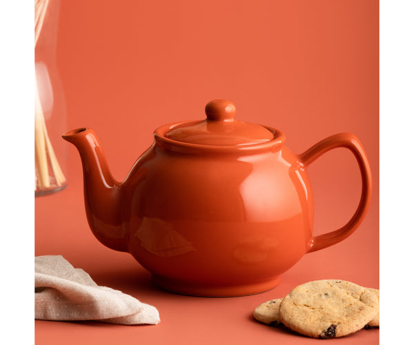 Burnt Orange 6 Cup Teapot