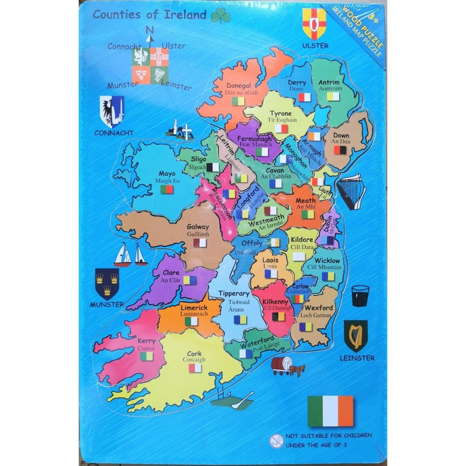 Ireland Map Wooden Puzzle