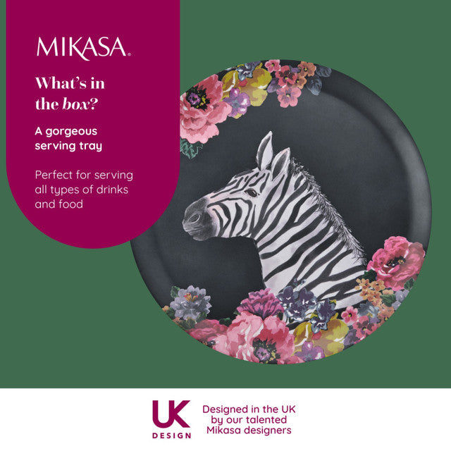 Wild at Heart Zebra Round Serving Tray 36cm