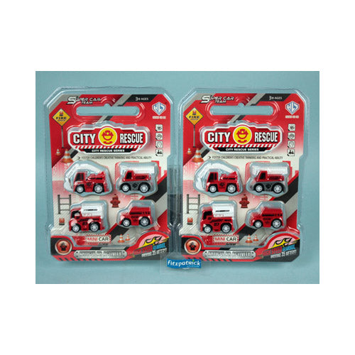 Friction Rescue Truck Set 4pc