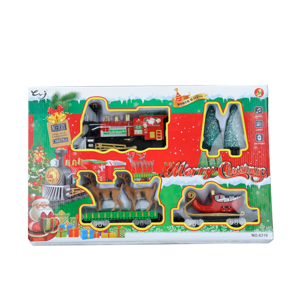 Battery Operated Train Set With Reindeer and Sleigh