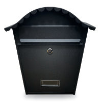 Manor Grain Black Traditional Steel Postbox