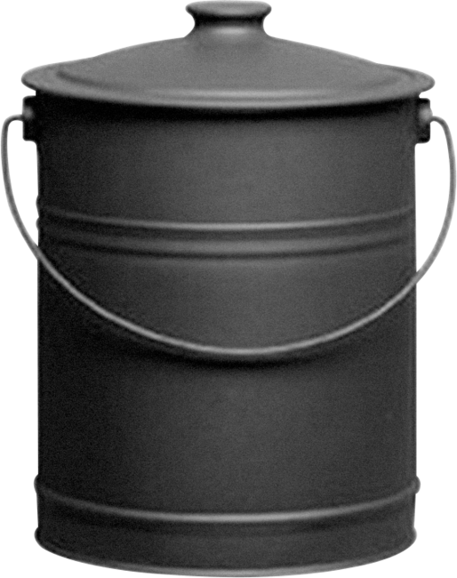 Blk Steel Coal Bucket With Lid