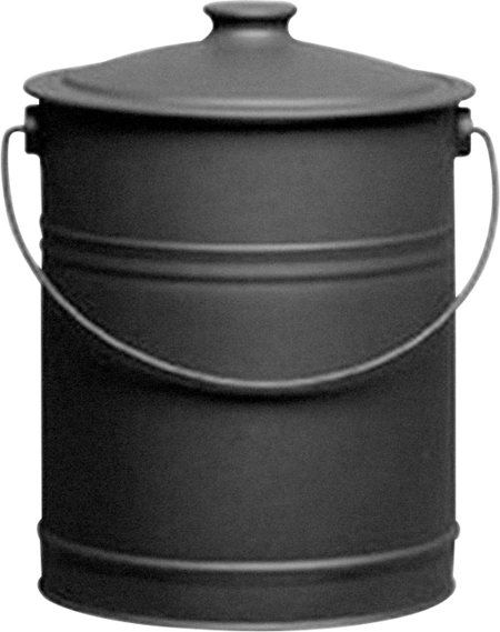 Blk Steel Coal Bucket With Lid