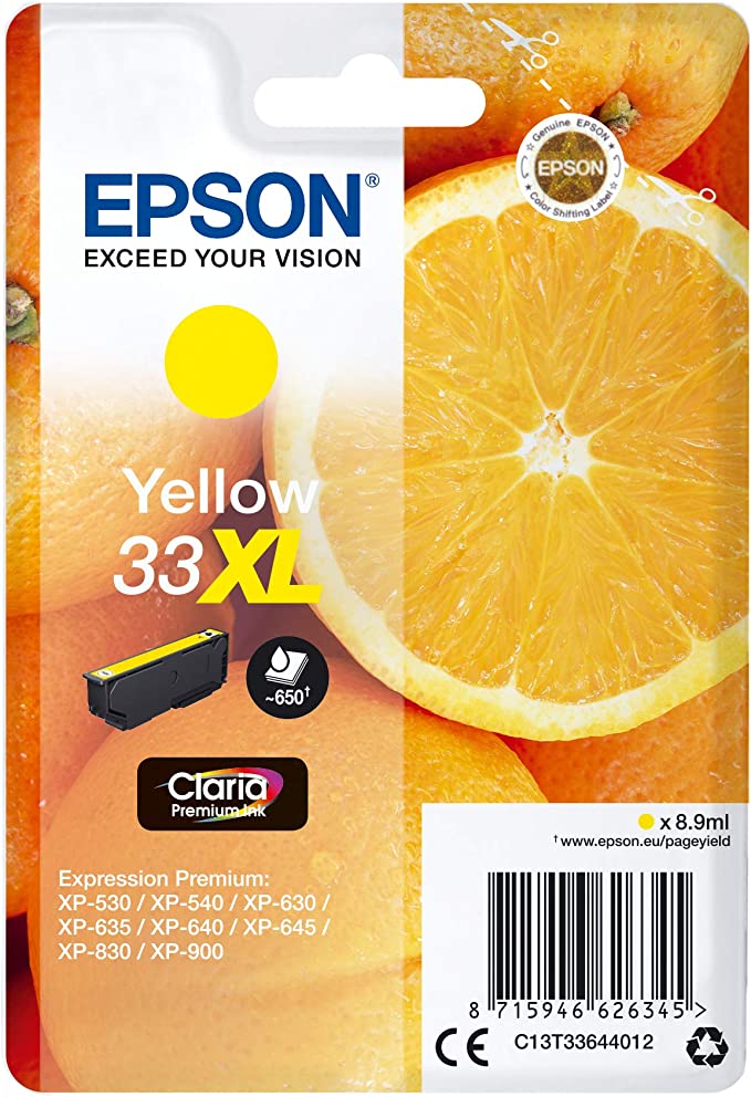 Epson 33XL Yellow Ink
