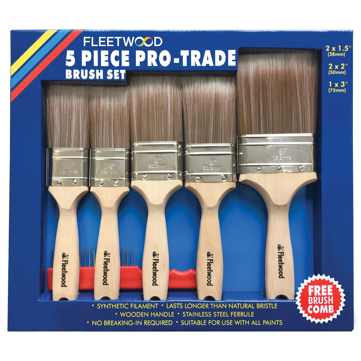 5 Piece Pro Trade Brush Set