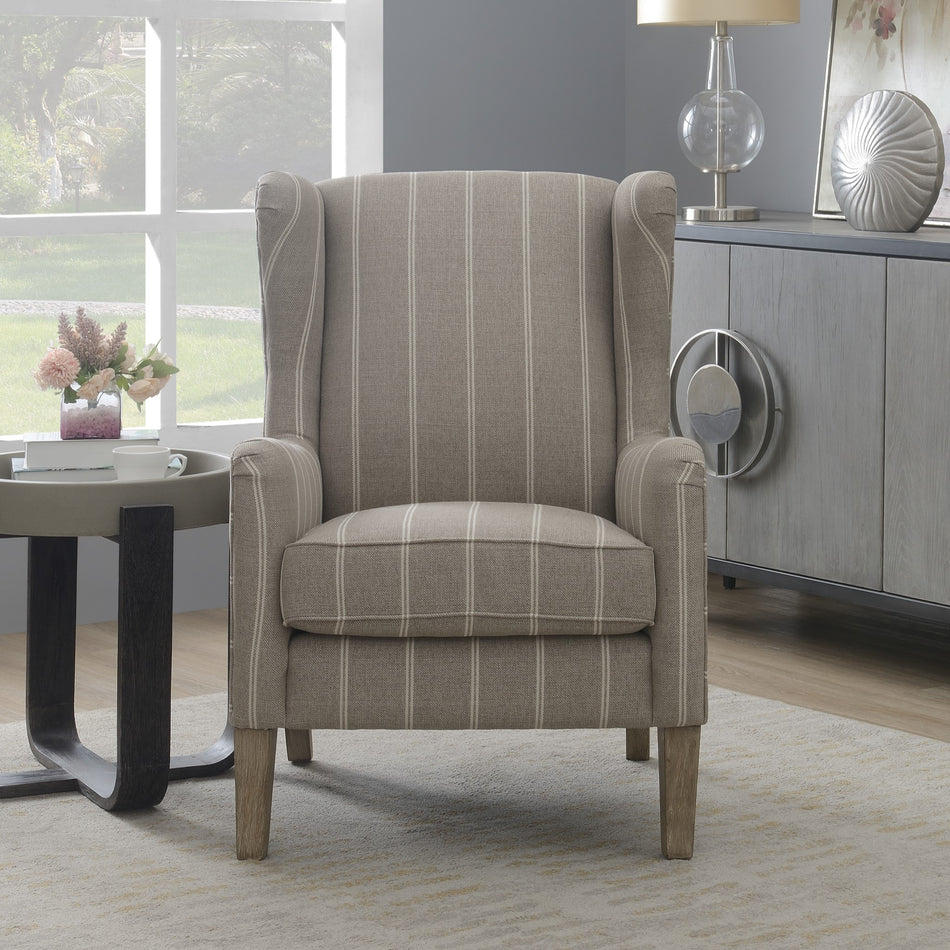 Woodside Armchair White & Grey Stripe