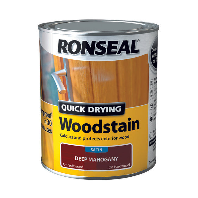 Ronseal Quick Drying Woodstain Deep Mahogany