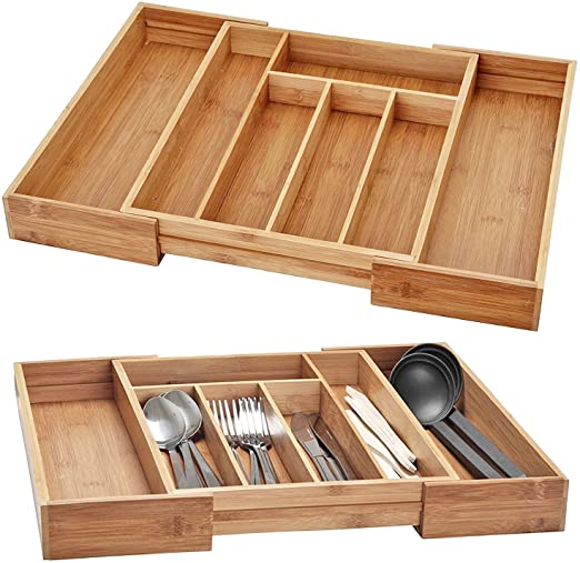 Extendable Wooden Cutlery Tray