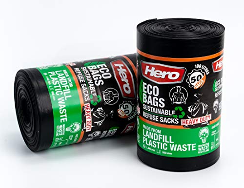 Hero Eco Sustainable Refuse Sacks 100L 50s