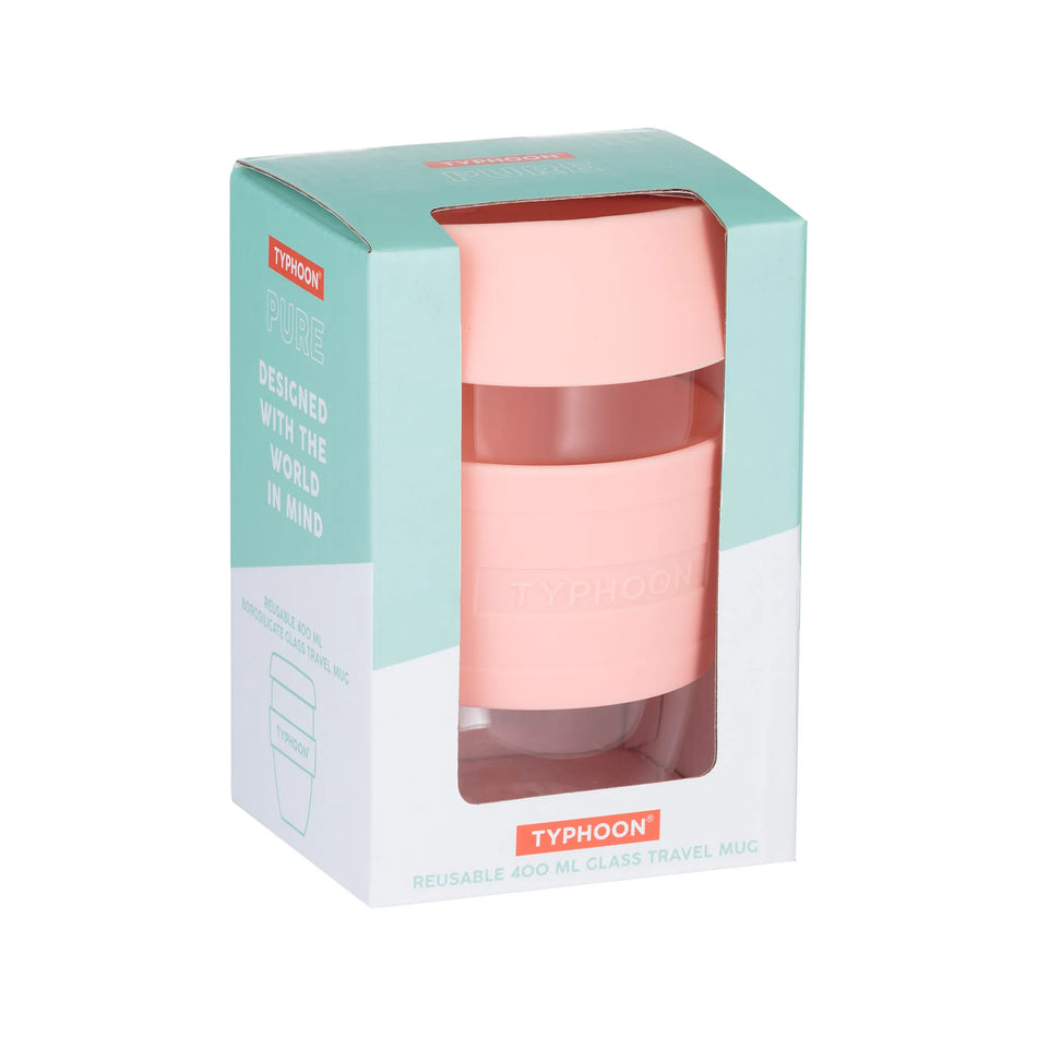 Pure Glass Reuseable Mug Pink