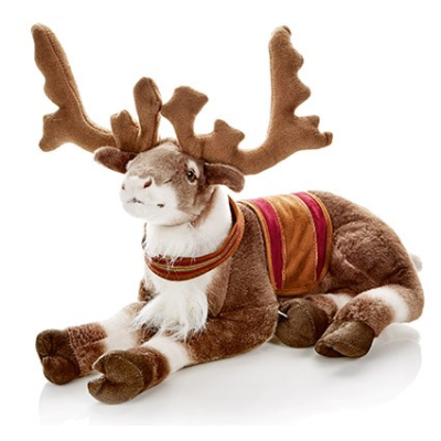 40cm Lying Reindeer With Saddle & Harness