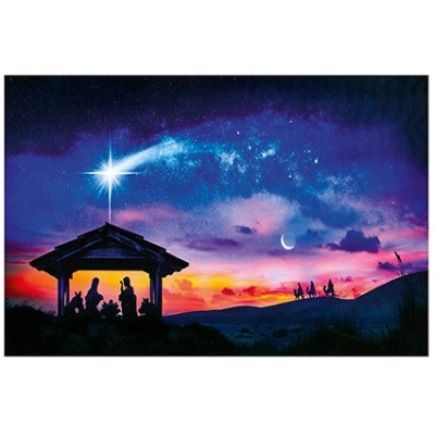 60x40cm Lit Nativity Canvas