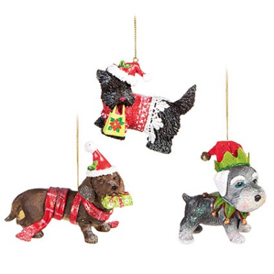 6cm Resin Dog Ornament Each