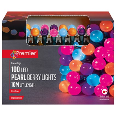 100 Multi Pearl Berry Lights Rainbow Leds